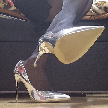 Tolle High Heels Gr.36 Silber 🔥